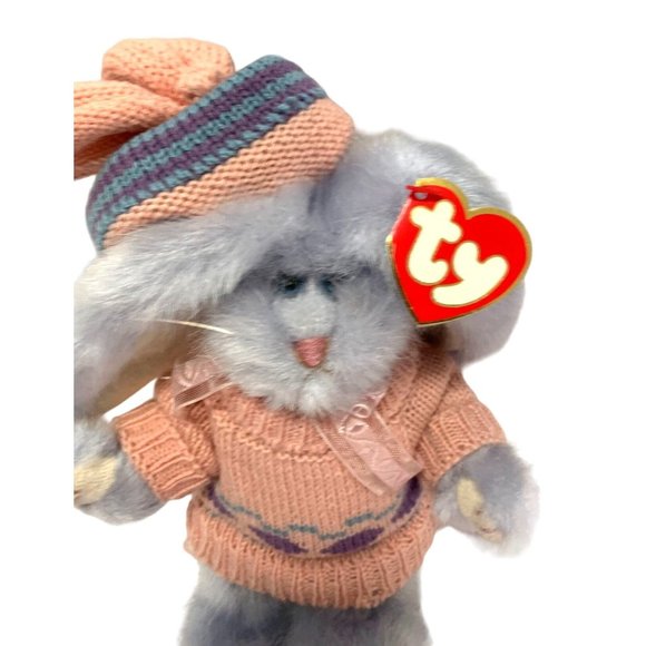 Ty Attic Treasures Azalea Plush Stuffed Animal Toy Bean Bag Purple pink sweater - Picture 2 of 4